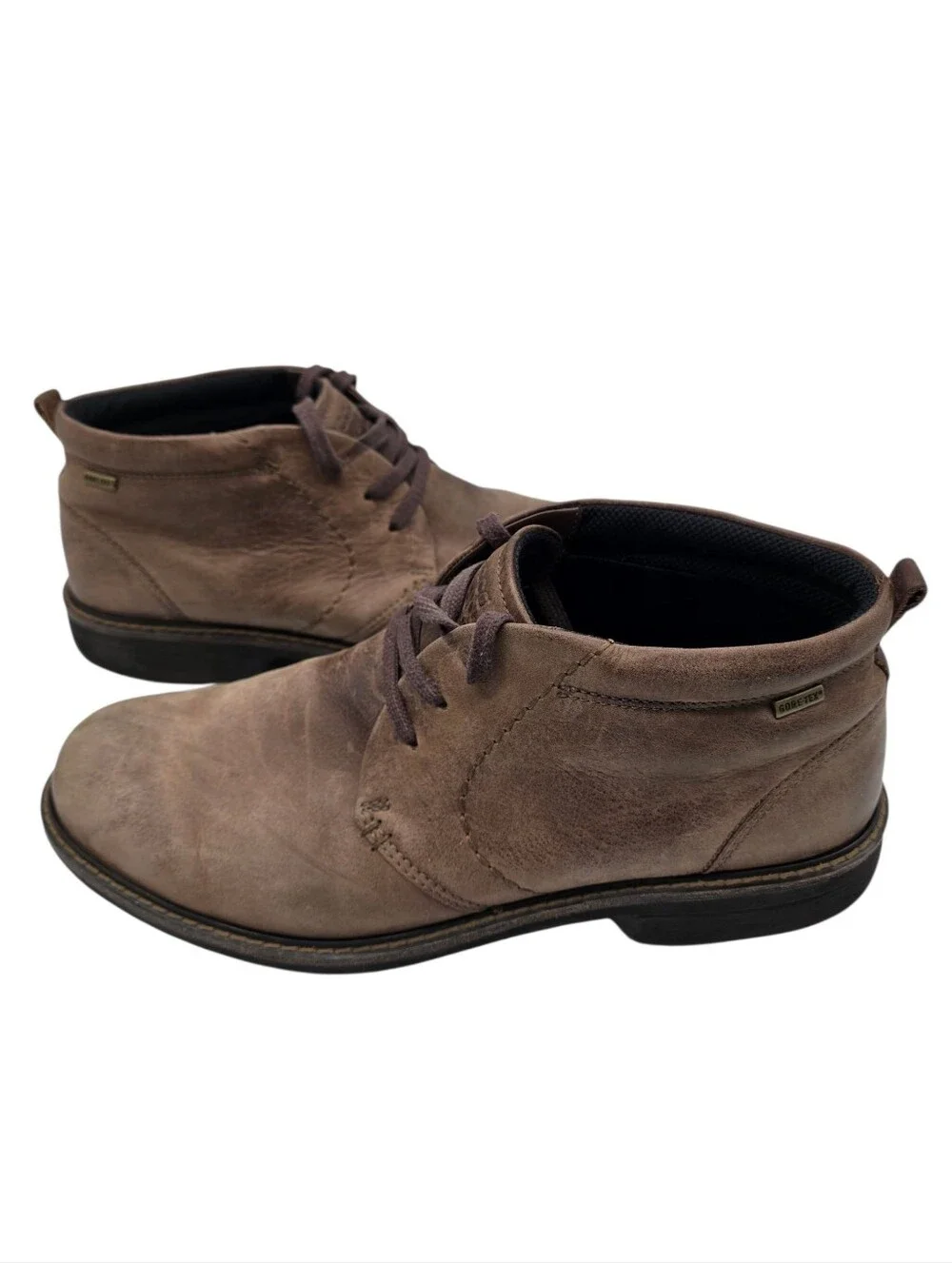 ECCO Turn Chukka Boots Waterproof Gore‎ Tex Nubuck Cocoa Brown Leather Men's 47